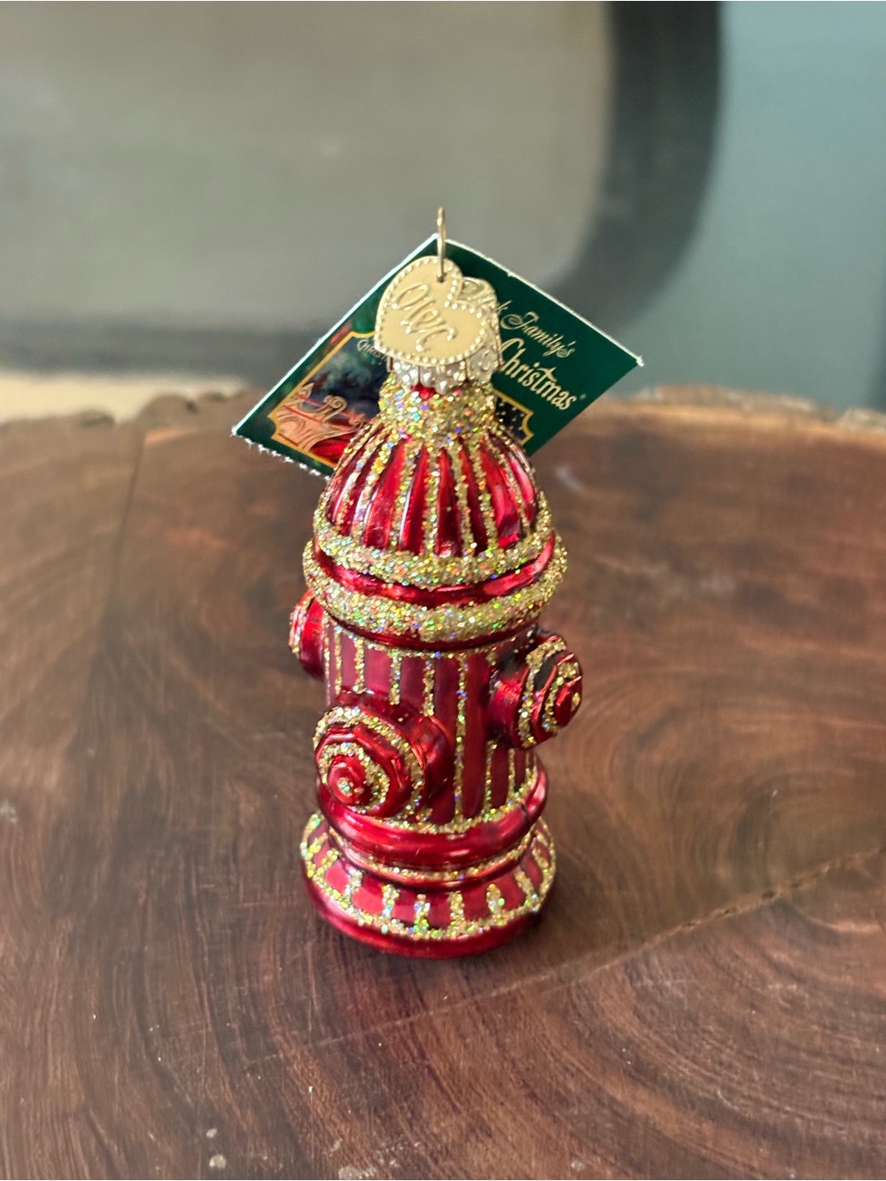 Old World Christmas Fire Hydrant Holiday Ornament